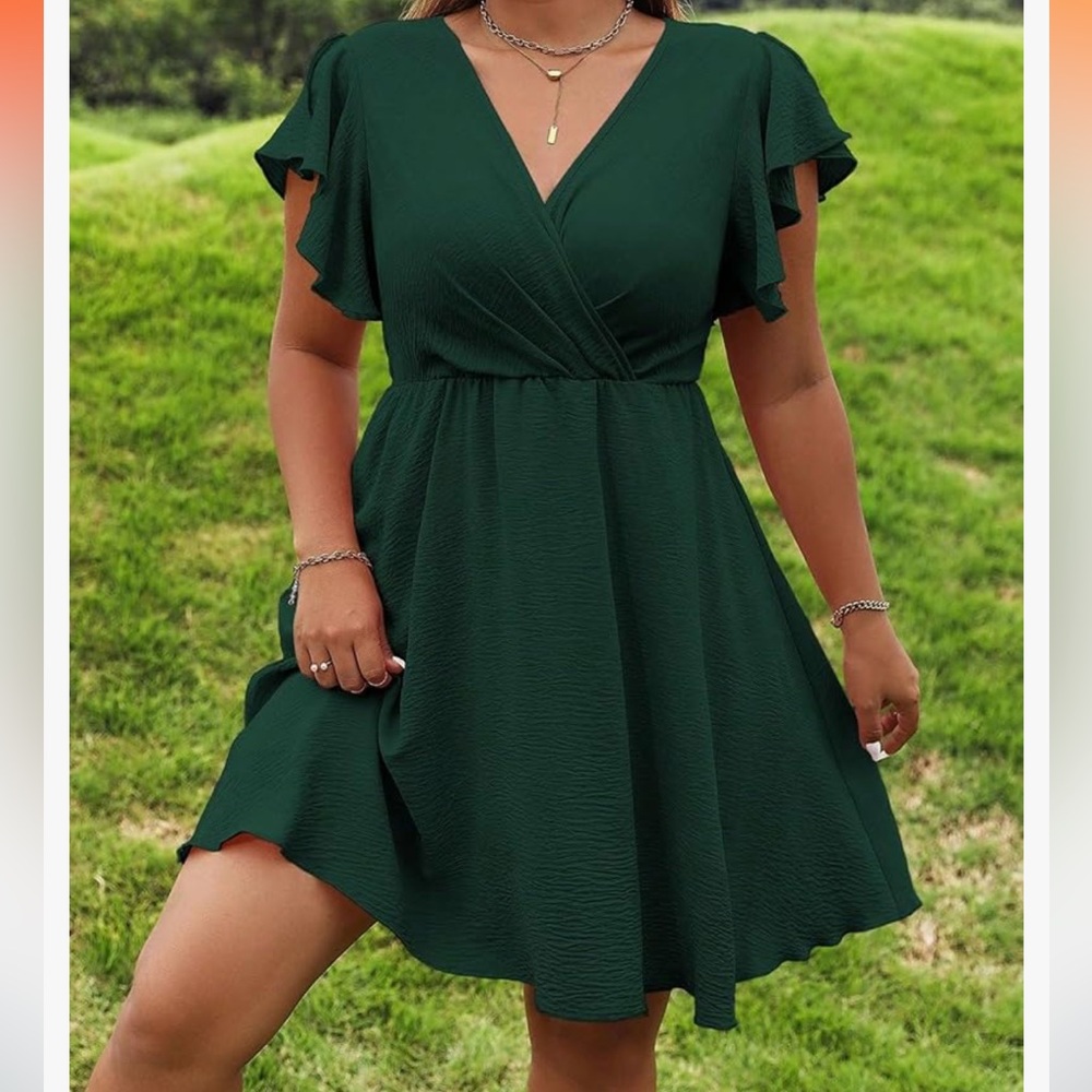 Short Sleeve High Waist A Line Short Dress | L+